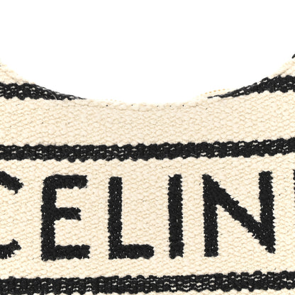 Celine Textile Medium Ava Shoulder Bag White Black 9 of 12