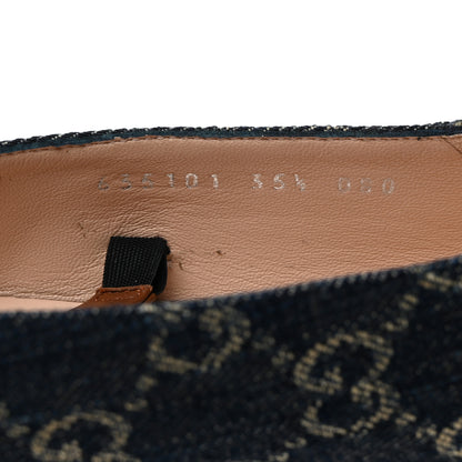 Gucci New Denim GG Monogram Nappa Deva Horsebit Chain Embellished Flats 35.5 Blue Tea Cuir Epilog 7 of 9