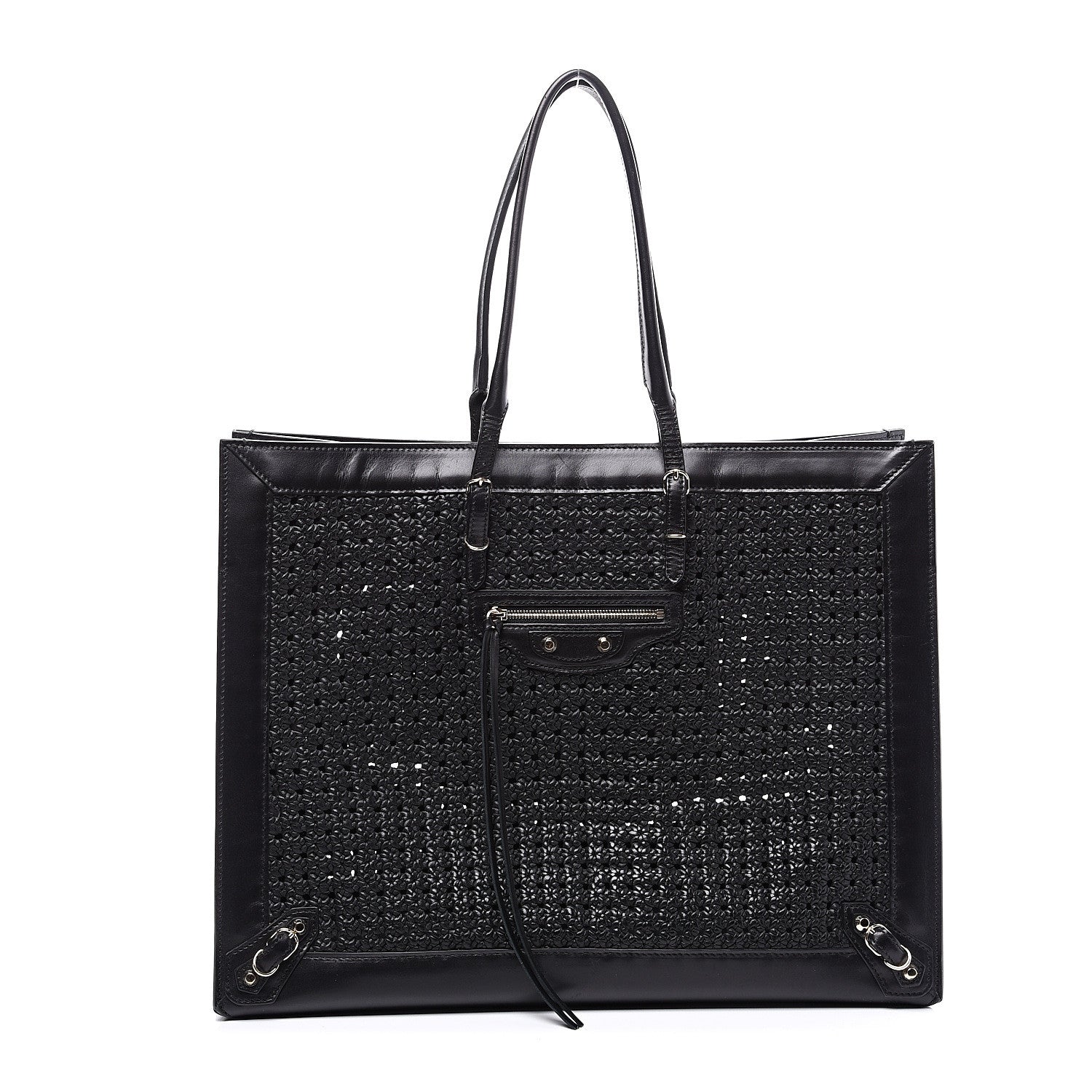 Balenciaga Veau Papier Woven A4 Tote Black 2 of 11