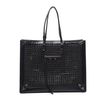 Balenciaga Veau Papier Woven A4 Tote Black 2 of 11
