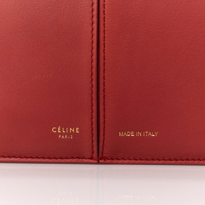 Celine Supple Natural Calfskin Tri-Fold Clutch Red 8 of 11