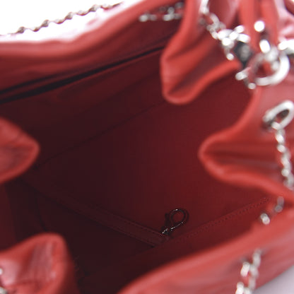 Chanel Lambskin Quilted Small CC Chain Drawstring Bucket Bag Red 4 of 9