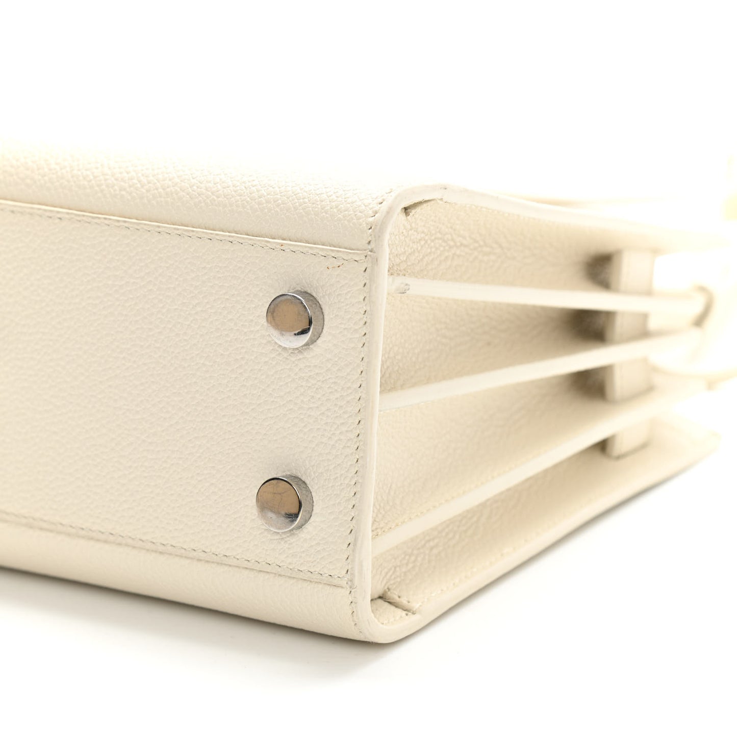 Grained Calfskin Nano Sac de Jour Dove White