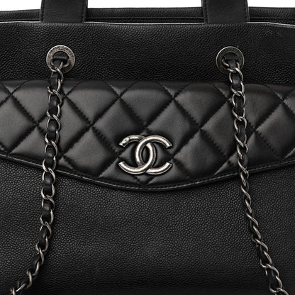 Chanel Caviar Lambskin Quilted Large Coco Break Shopping Bag Black 8 of 11