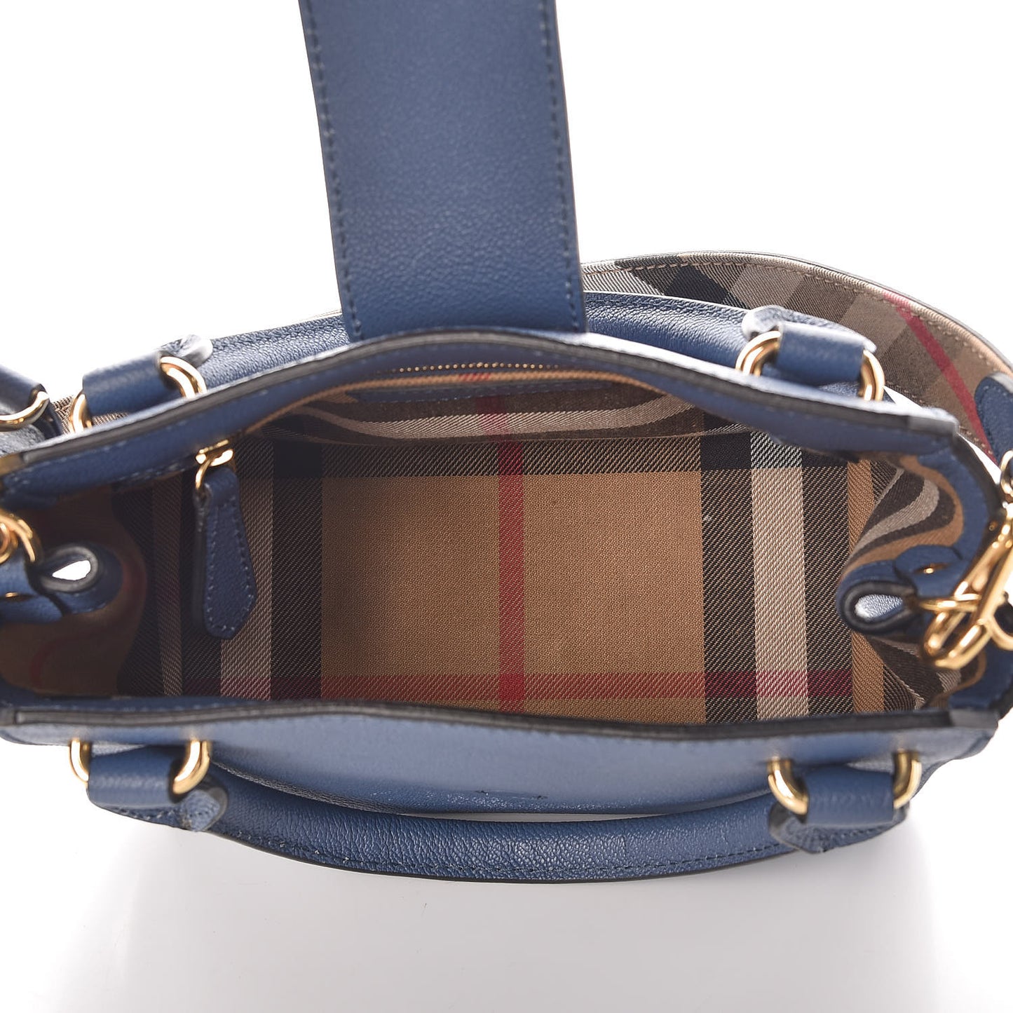 Soft Grain Calfskin Small Buckle Tote Steel Blue