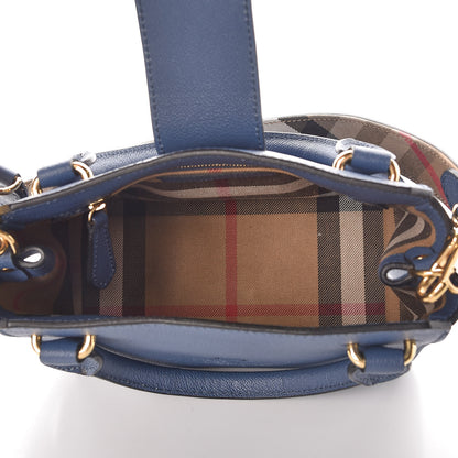 Burberry Soft Grain Calfskin Small Buckle Tote Steel Blue 8 of 10