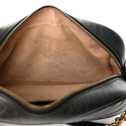 Gucci Calfskin Matelasse Small GG Marmont Chain Shoulder Bag Black 14 of 17