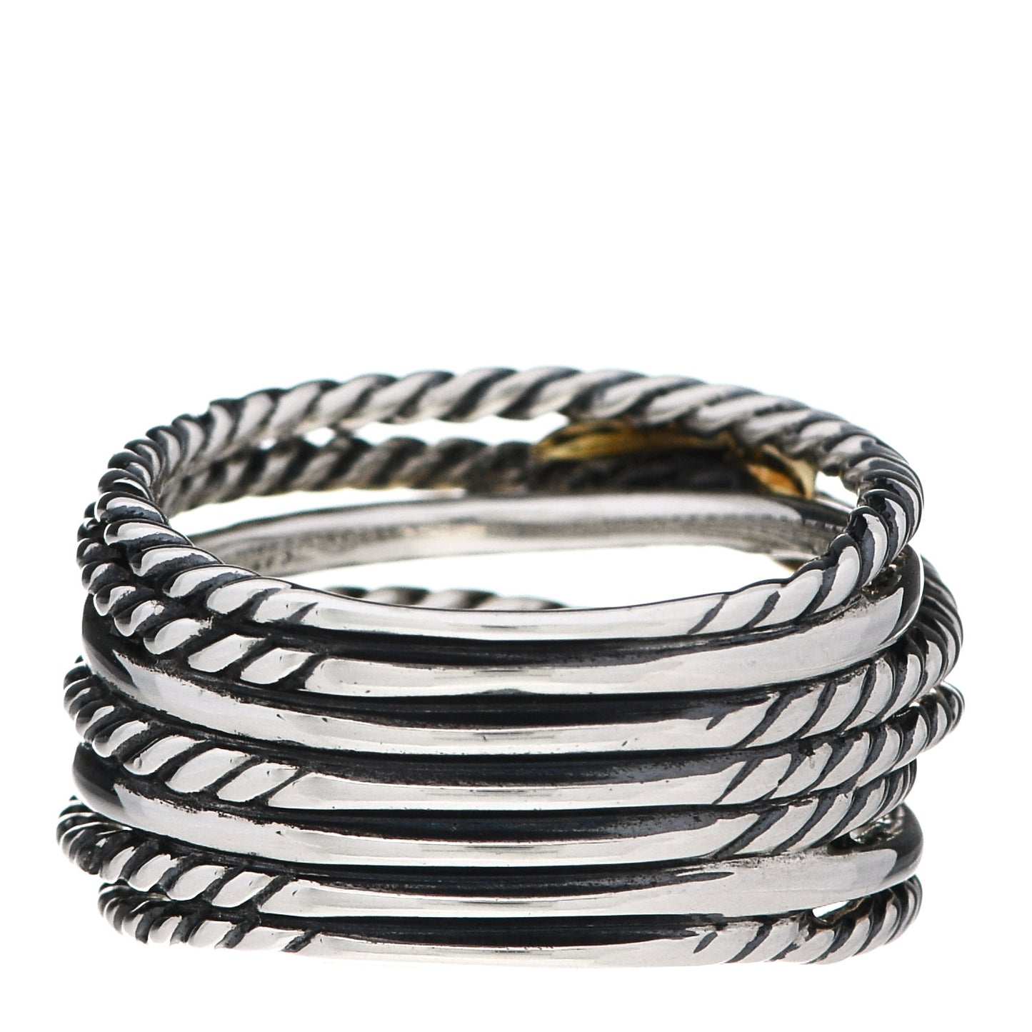 Sterling Silver 18K Yellow Gold Double X Crossover Ring 52 6