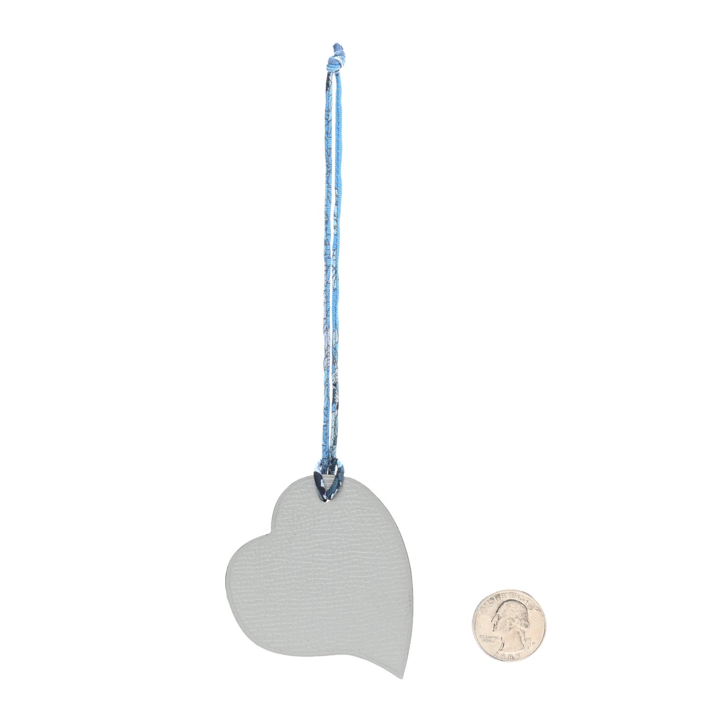 Togo Epsom Petit H Heart Bag Charm Colvert Gris Mouette