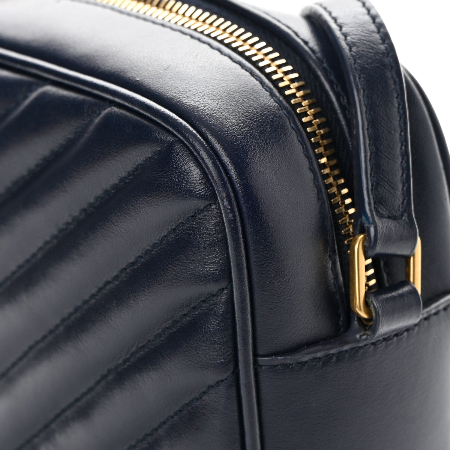 Saint Laurent Calfskin Matelasse Monogram Lou Camera Bag Deep Marine 11 of 12