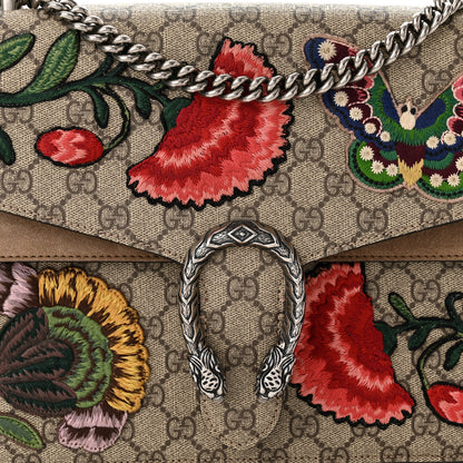 Gucci GG Supreme Monogram Embroidered Carnation Medium Dionysus Shoulder Bag Beige 8 of 11