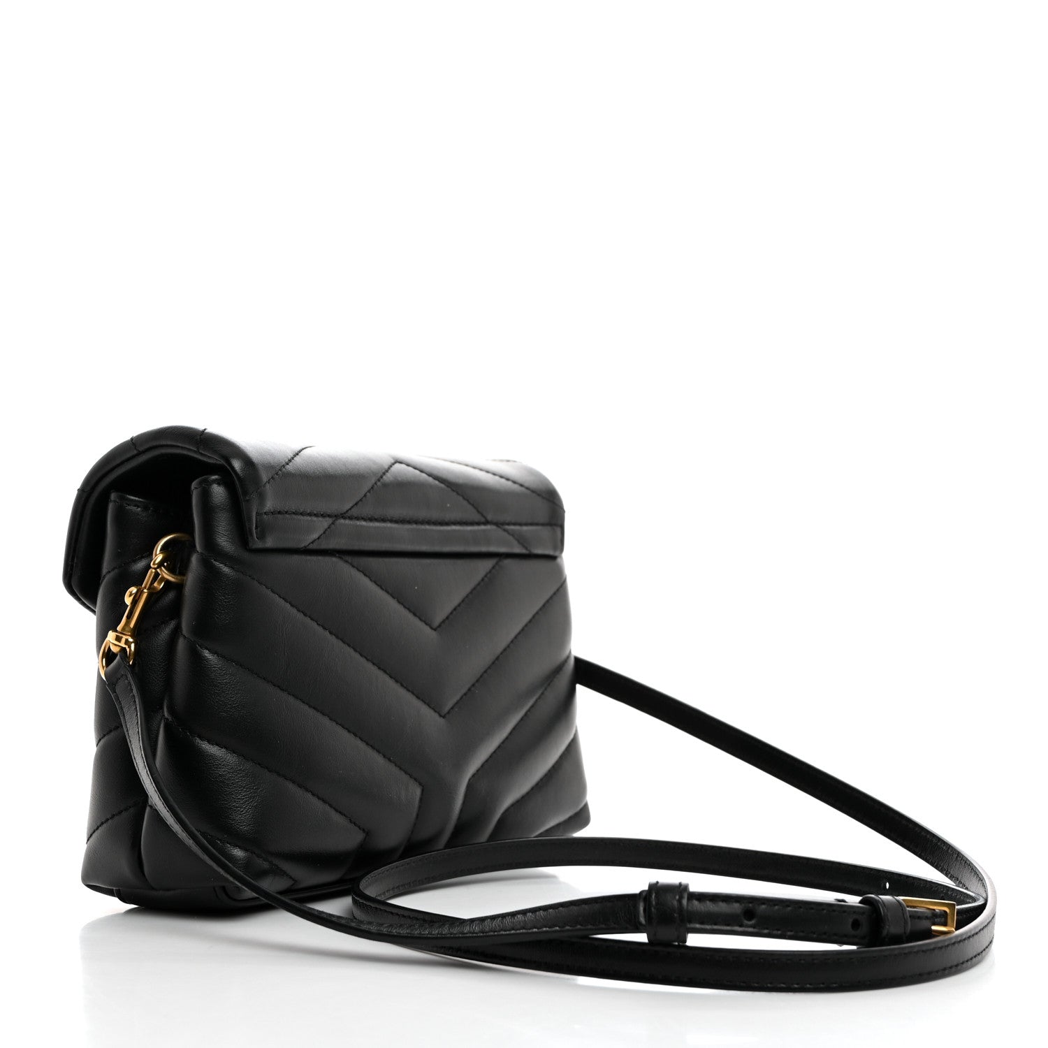 Saint Laurent Calfskin Y Quilted Monogram Toy Loulou Crossbody Bag Black 3 of 11