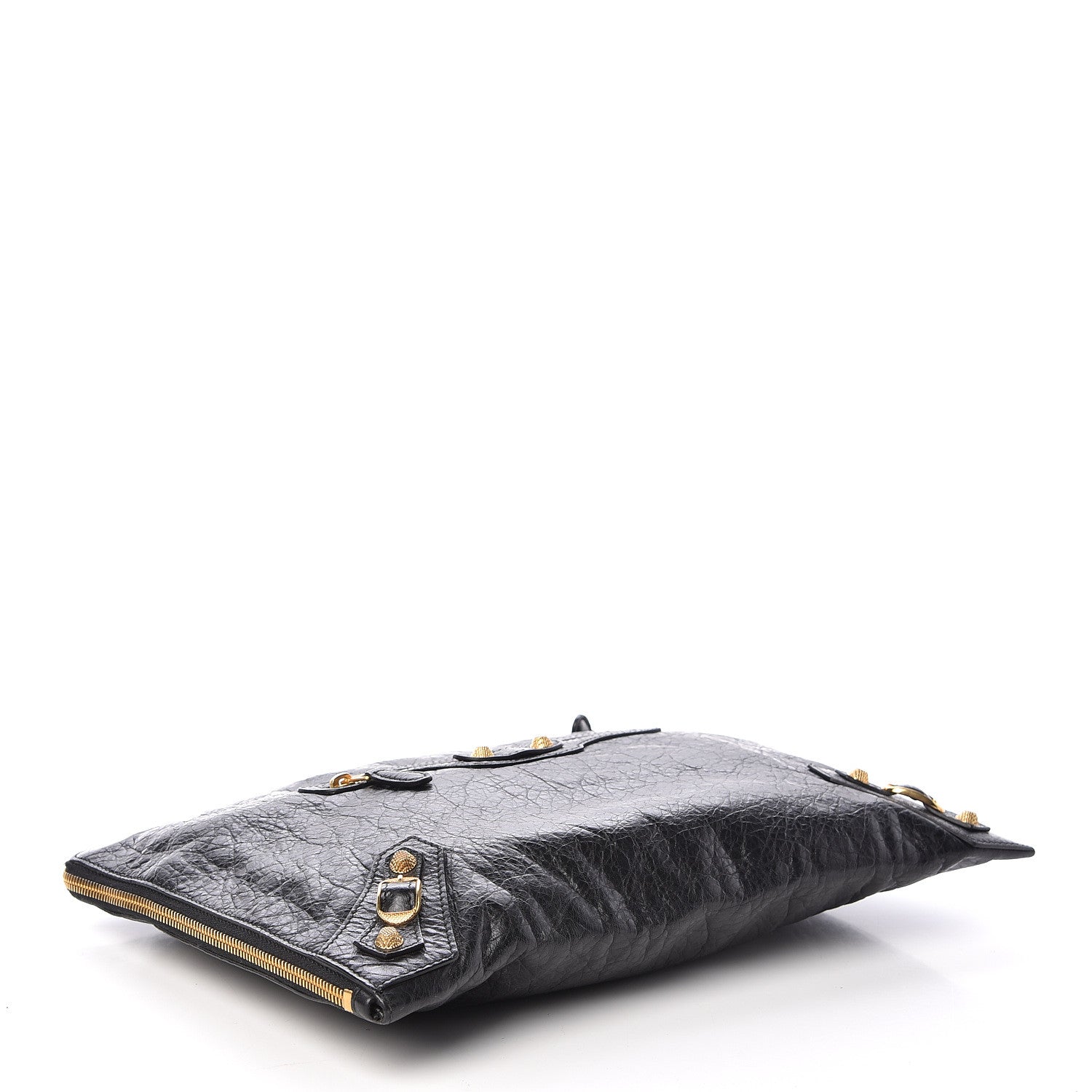 Balenciaga Agneau Giant 12 Gold Hardware Pouch Clutch Black 4 of 9