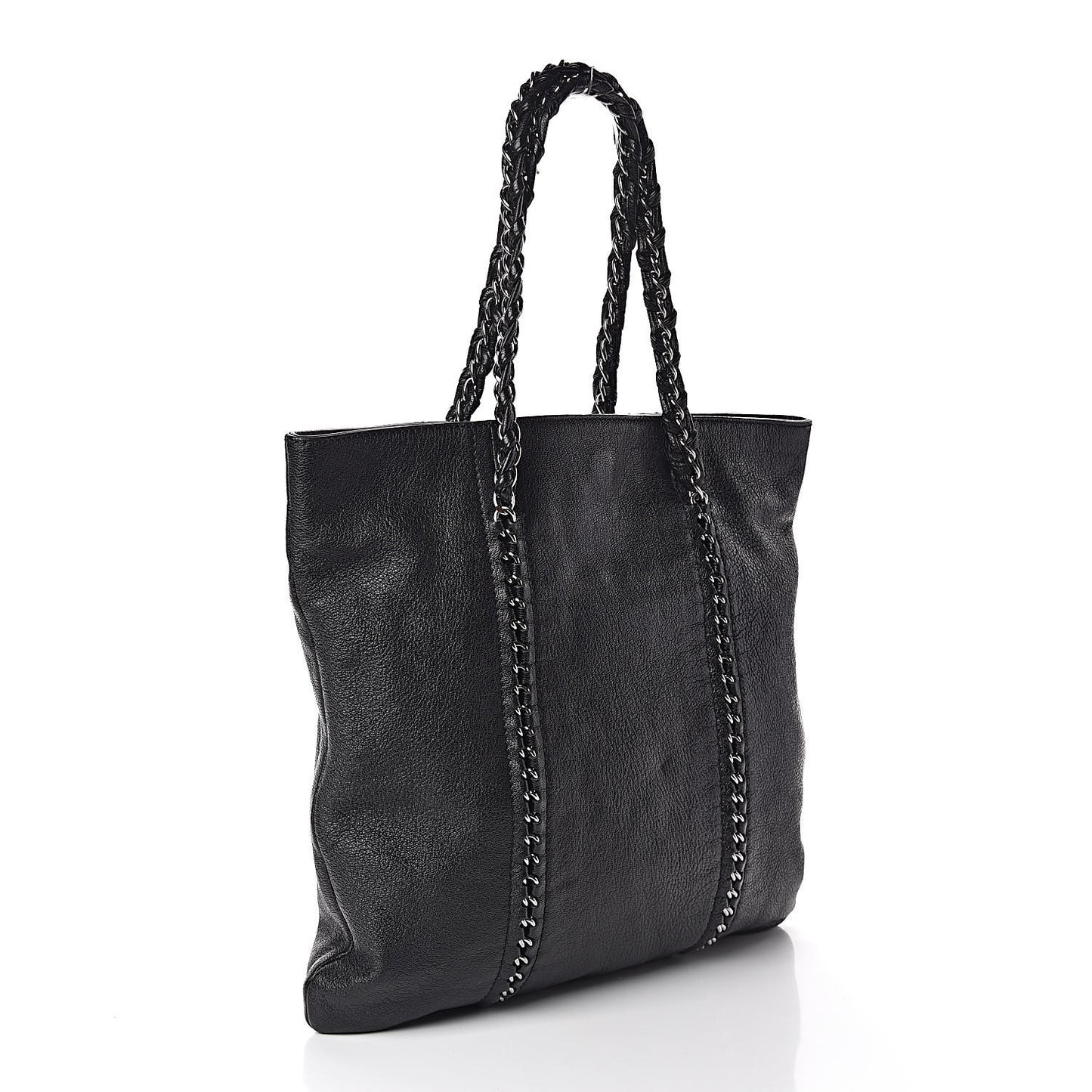 Deerskin Luxe Ligne North South Tote Black