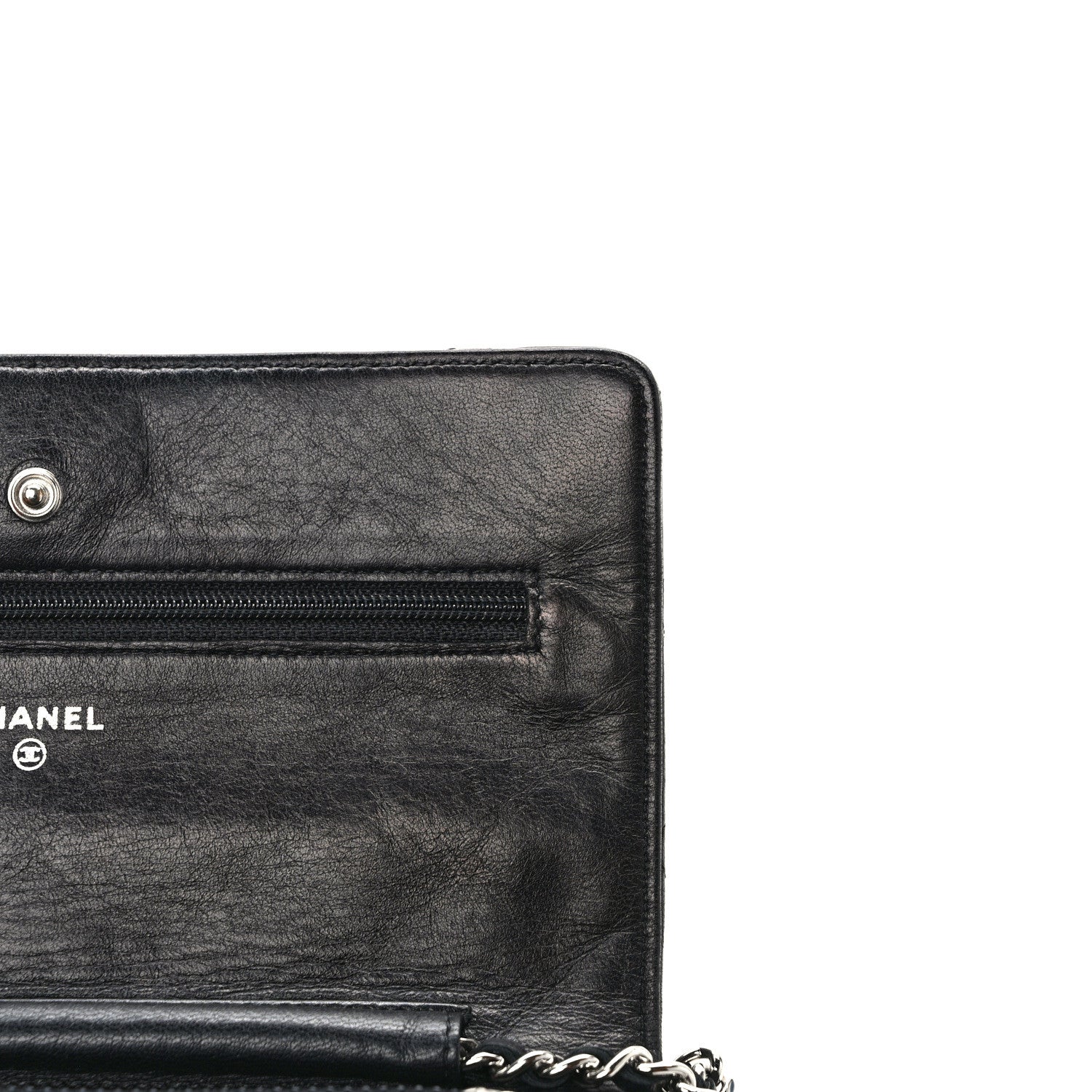 Chanel Lambskin Quilted Wallet On Chain WOC Black 14 of 14