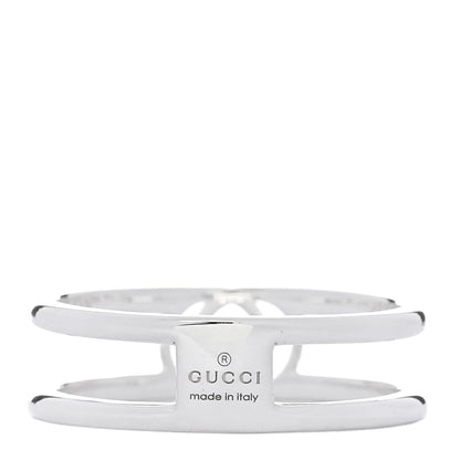 Gucci Sterling Silver 6mm Interlocking G Open Band Ring 58 8.25 3 of 5