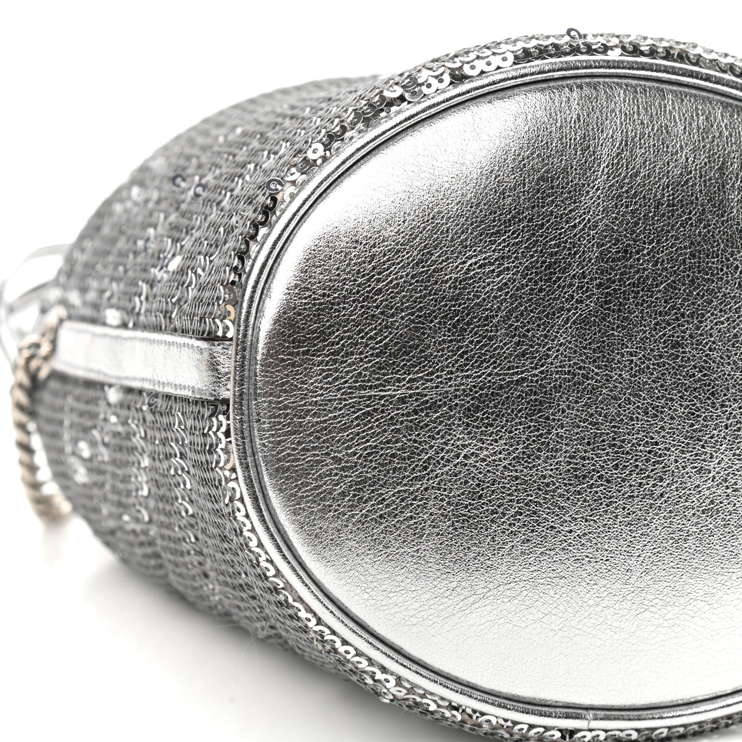 Gucci Sequin Mini GG Marmont 2.0 Bucket Bag Silver 8 of 9