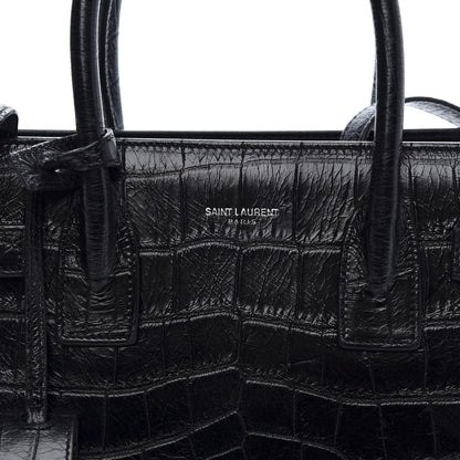 Saint Laurent Calfskin Crocodile Embossed Baby Sac De Jour Black 14 of 14