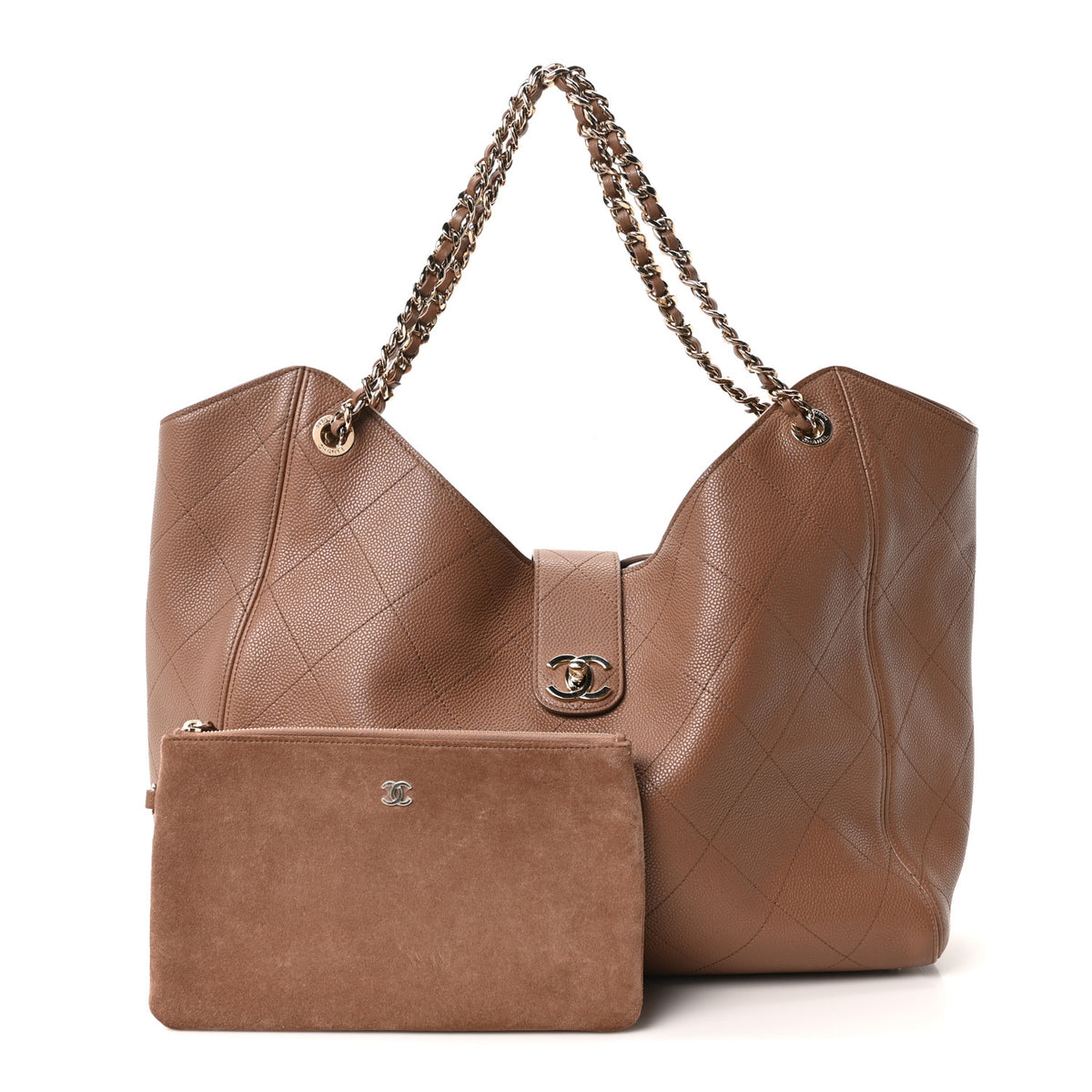 Chanel Grained Calfskin Maxi Shopping Bag Brown 3 of 11
