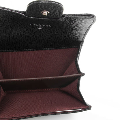 Chanel Caviar Chevron Quilted Card Holder Wallet Black 5 of 8