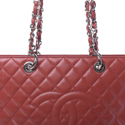 Chanel Caviar Quilted Grand Shopping Tote GST Red 9 of 11