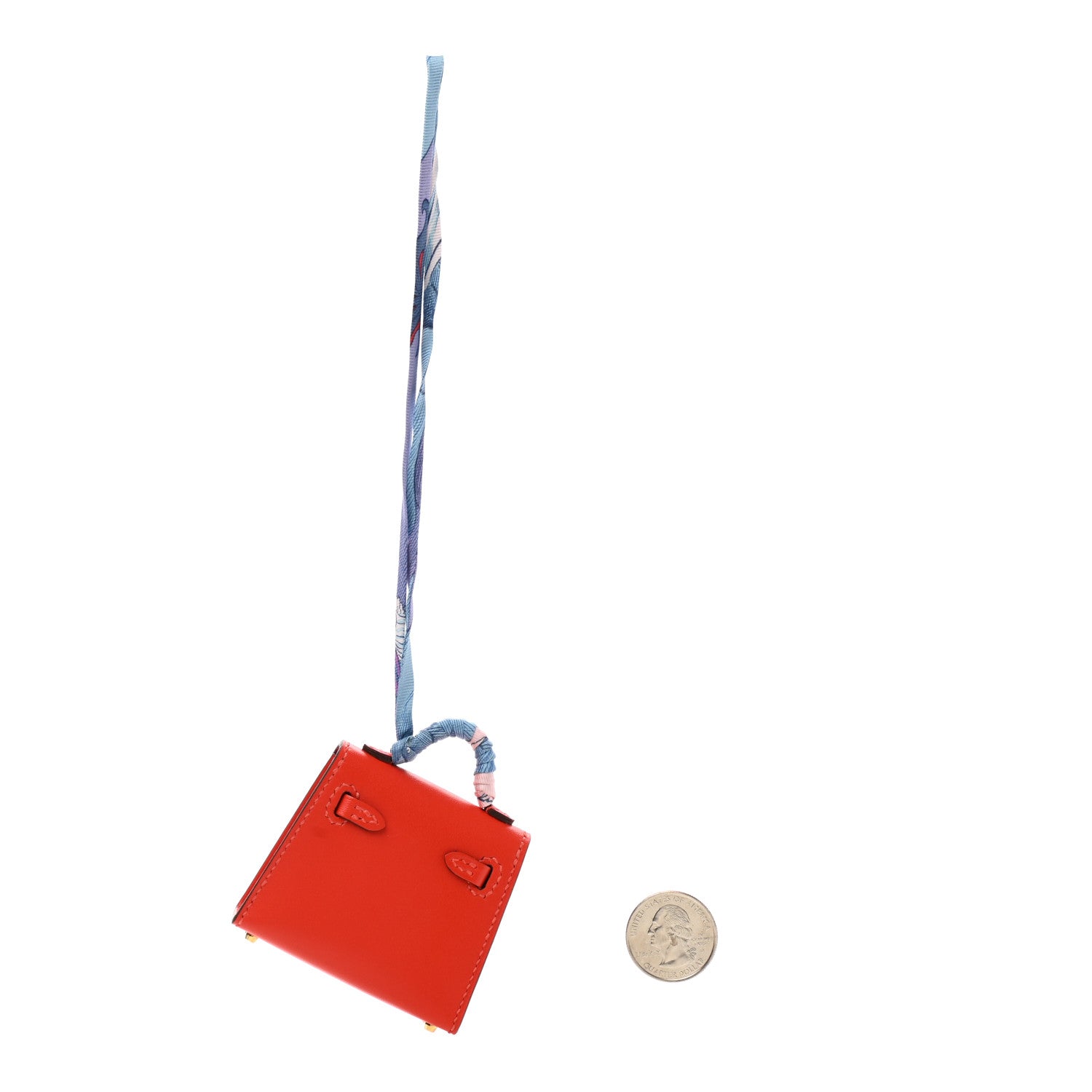 Hermes Tadelakt Mini Kelly Twilly Bag Charm Capucine 2 of 7
