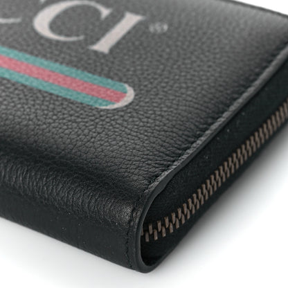 Gucci Calfskin Logo Zip Around Wallet Black 9 of 10