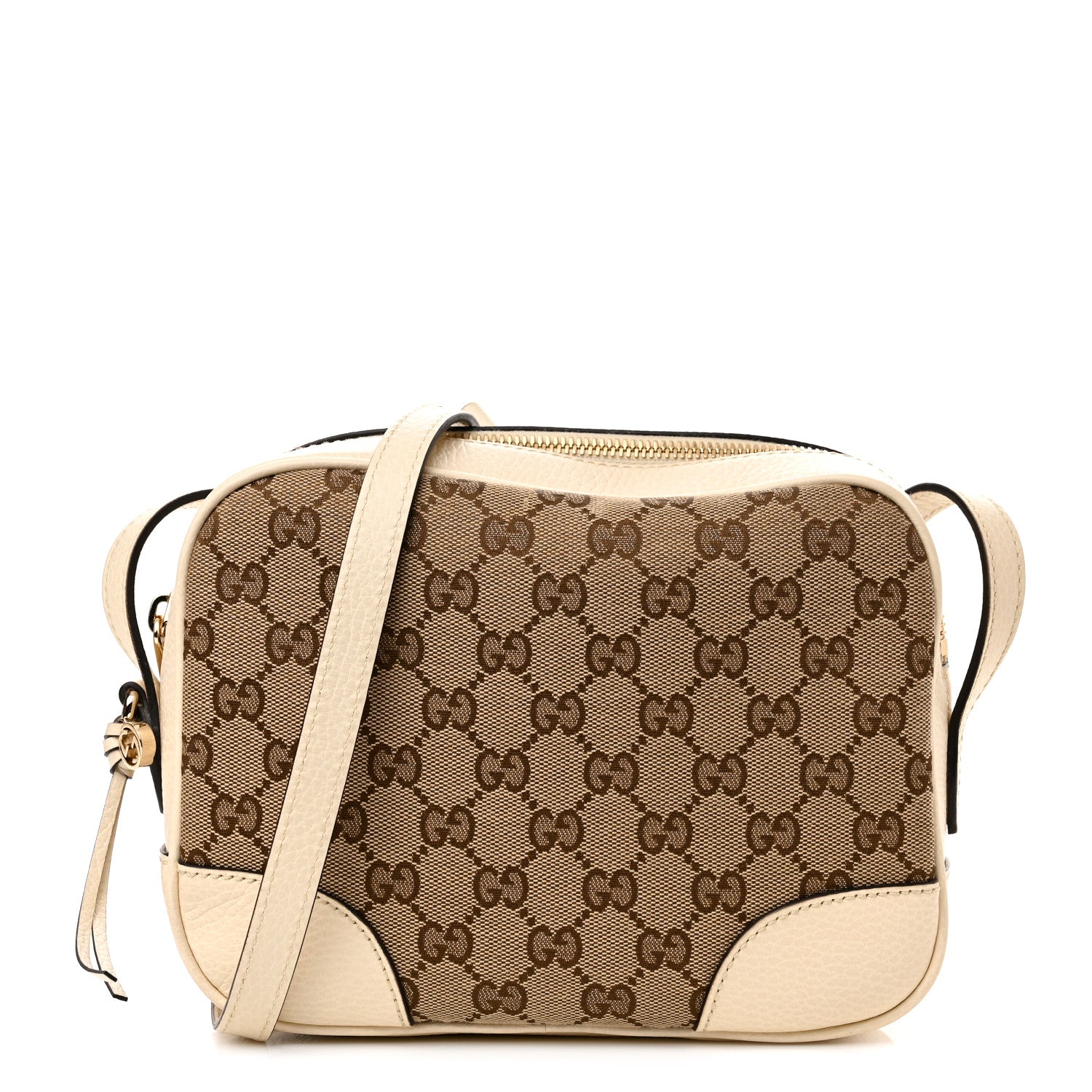 Gucci Monogram Dollar Calfskin Mini Bree Messenger Bag Beige Ebony Avoire 1 of 10