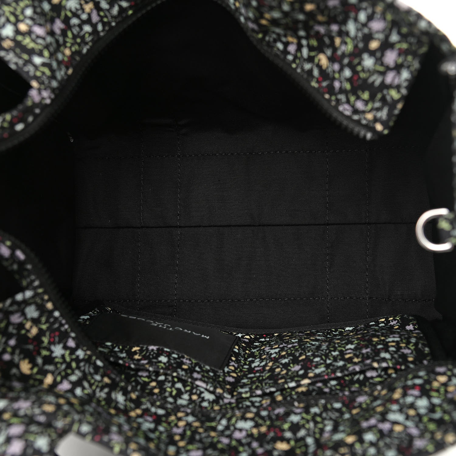 Marc Jacobs Cotton Canvas Floral Print Medium The Traveler Tote Bag Black 5 of 10