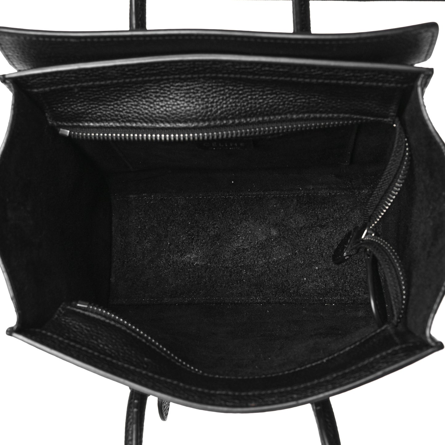 Drummed Calfskin Nano Luggage Black