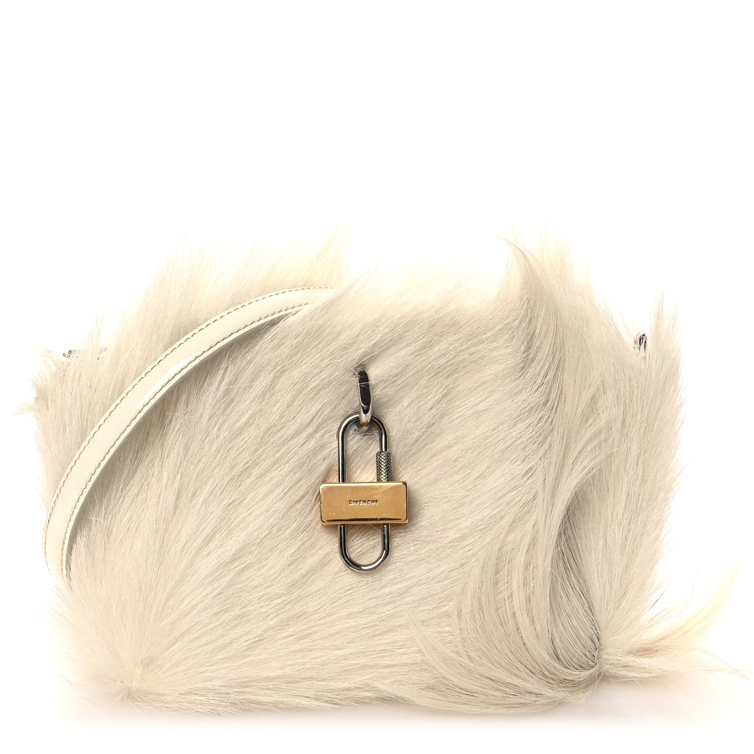 Givenchy Faux Fur XS Lock Antigona Shoulder Bag White 1 of 12