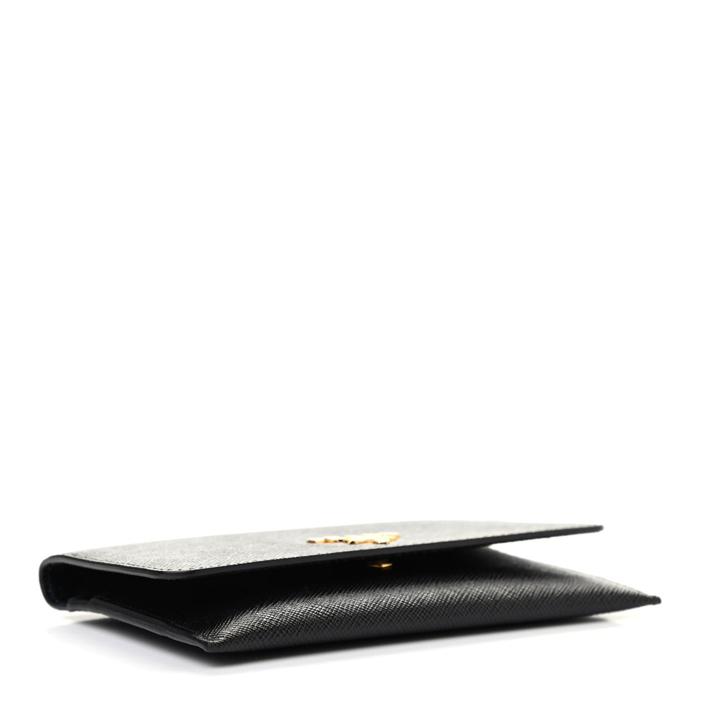 Saffiano Metal Flap Wallet Black
