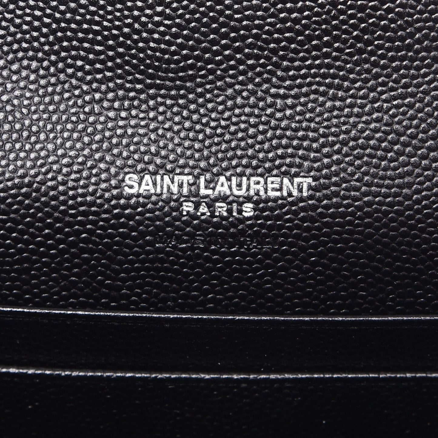 Grain De Poudre Matelasse Chevron Small Monogram Envelope Wallet Black