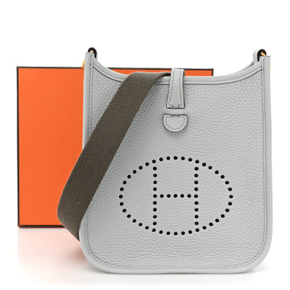 Hermes Taurillon Clemence Amazone Evelyne TPM Bleu Pale Etain 10 of 10