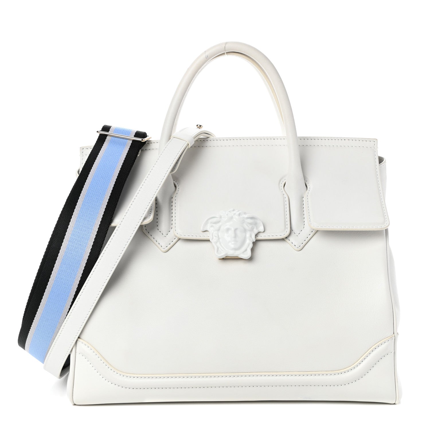 Versace Calfskin Large Palazzo Empire Bag White 1 of 13