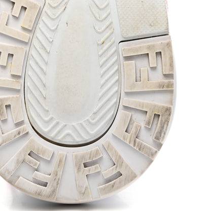 Fendi X SARAH COLEMAN Nylon Suede Lycra FF Vertigo Fendi Flow Low Top Sneakers 38 Transparent Rosa White 11 of 13