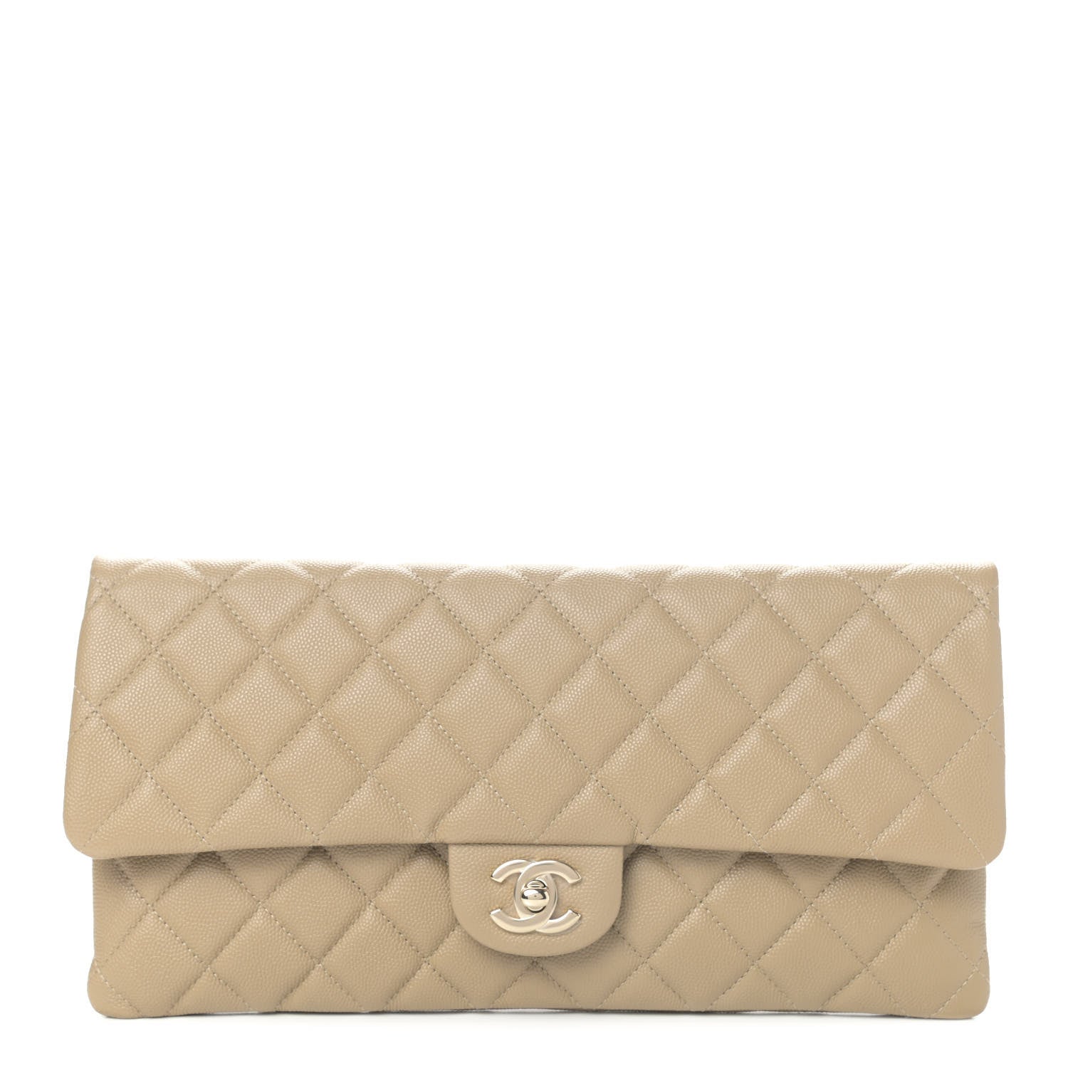 Chanel Caviar Quilted Flap Clutch Dark Beige 1 of 6