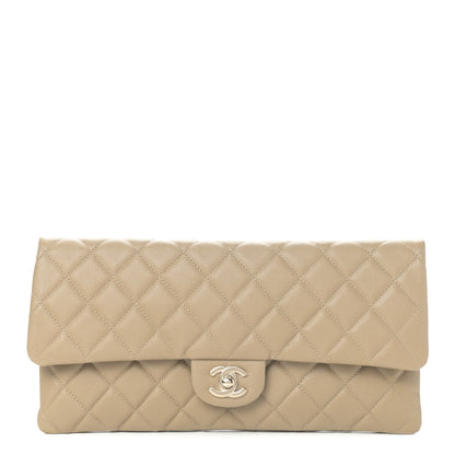 Chanel Caviar Quilted Flap Clutch Dark Beige 1 of 6