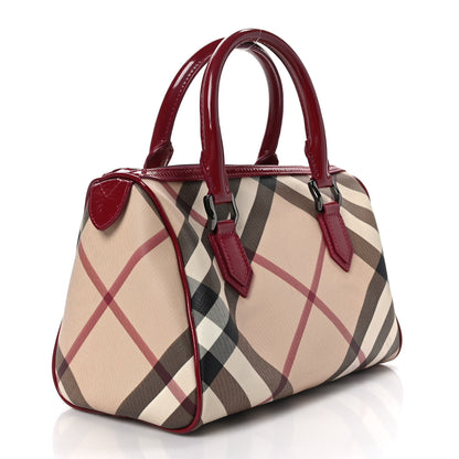 Burberry Patent Nova Check Chester Bowling Bag Raspberry Sorbet 3 of 11