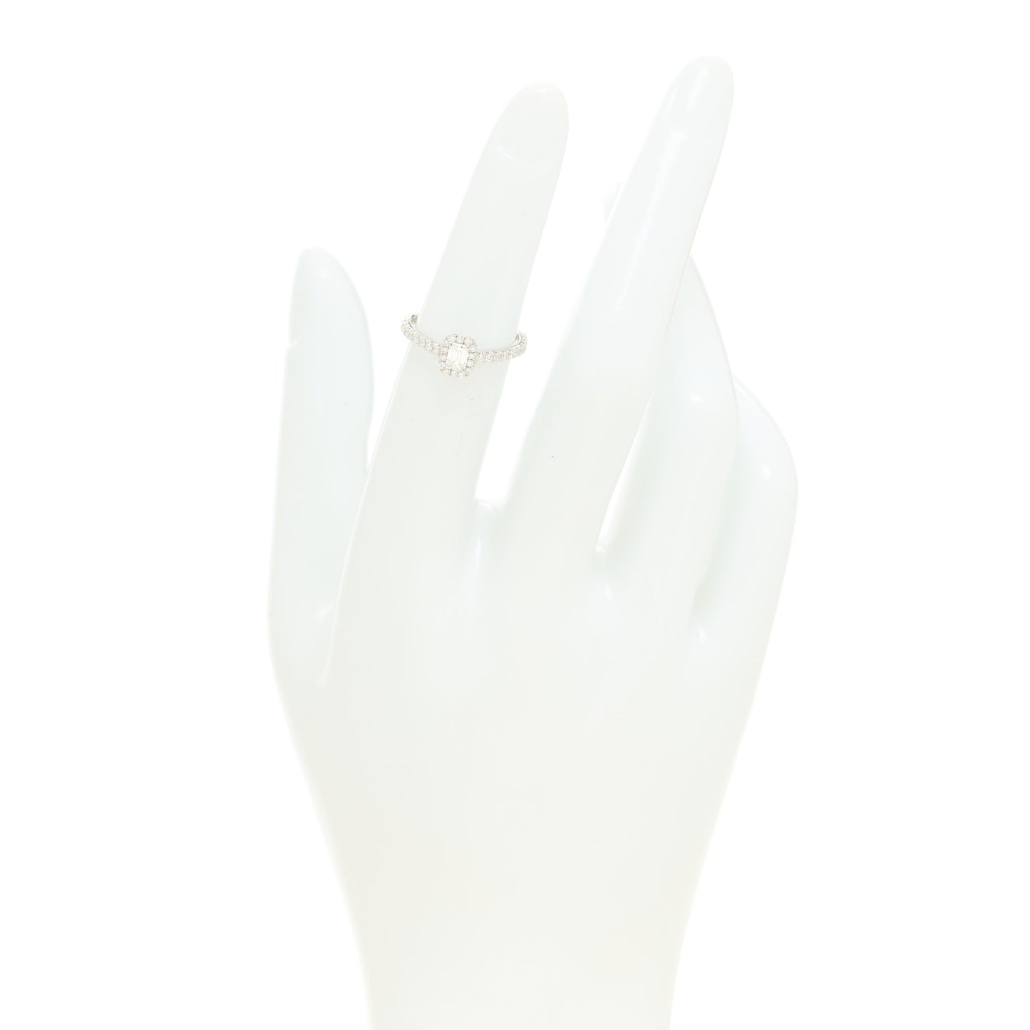 Platinum Diamond .20ct Soleste Emerald Cut Engagement Ring 48 4.5