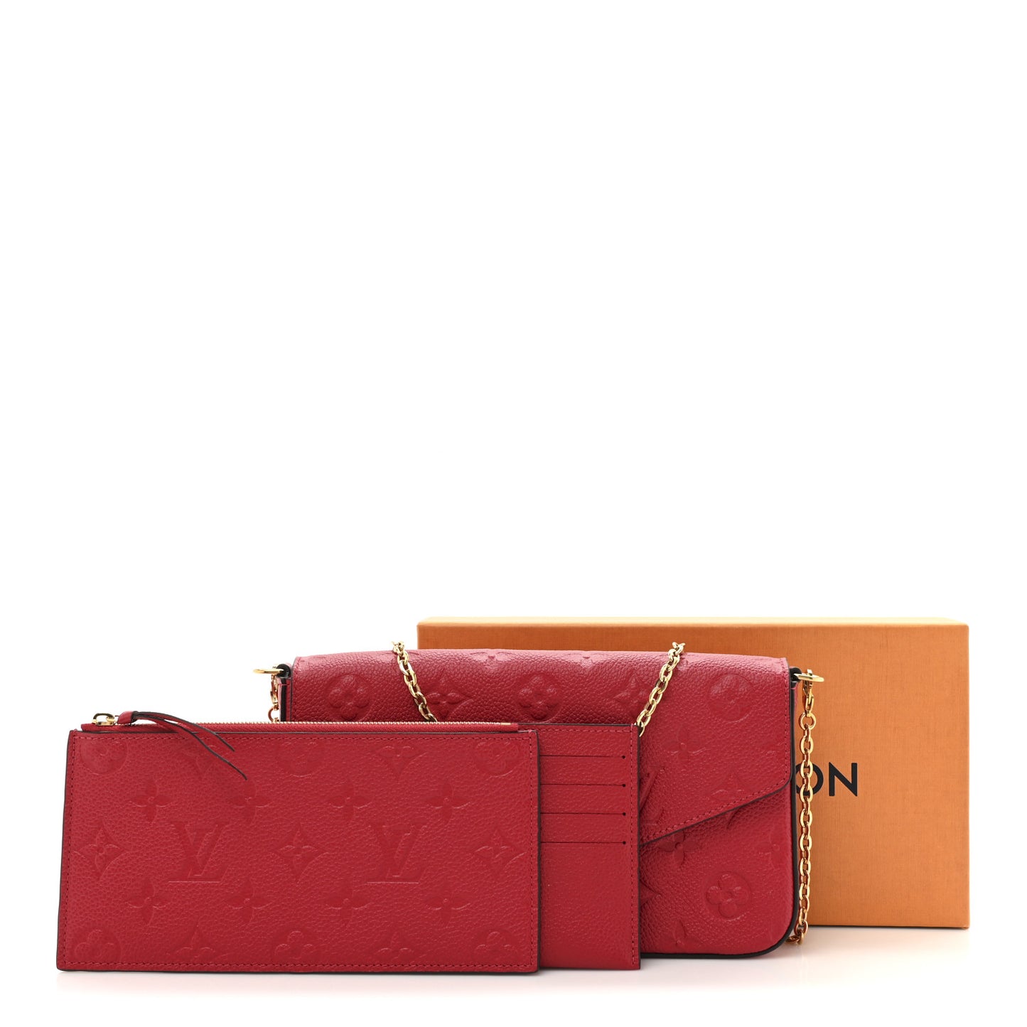 Empreinte Pochette Felicie Chain Wallet Scarlet