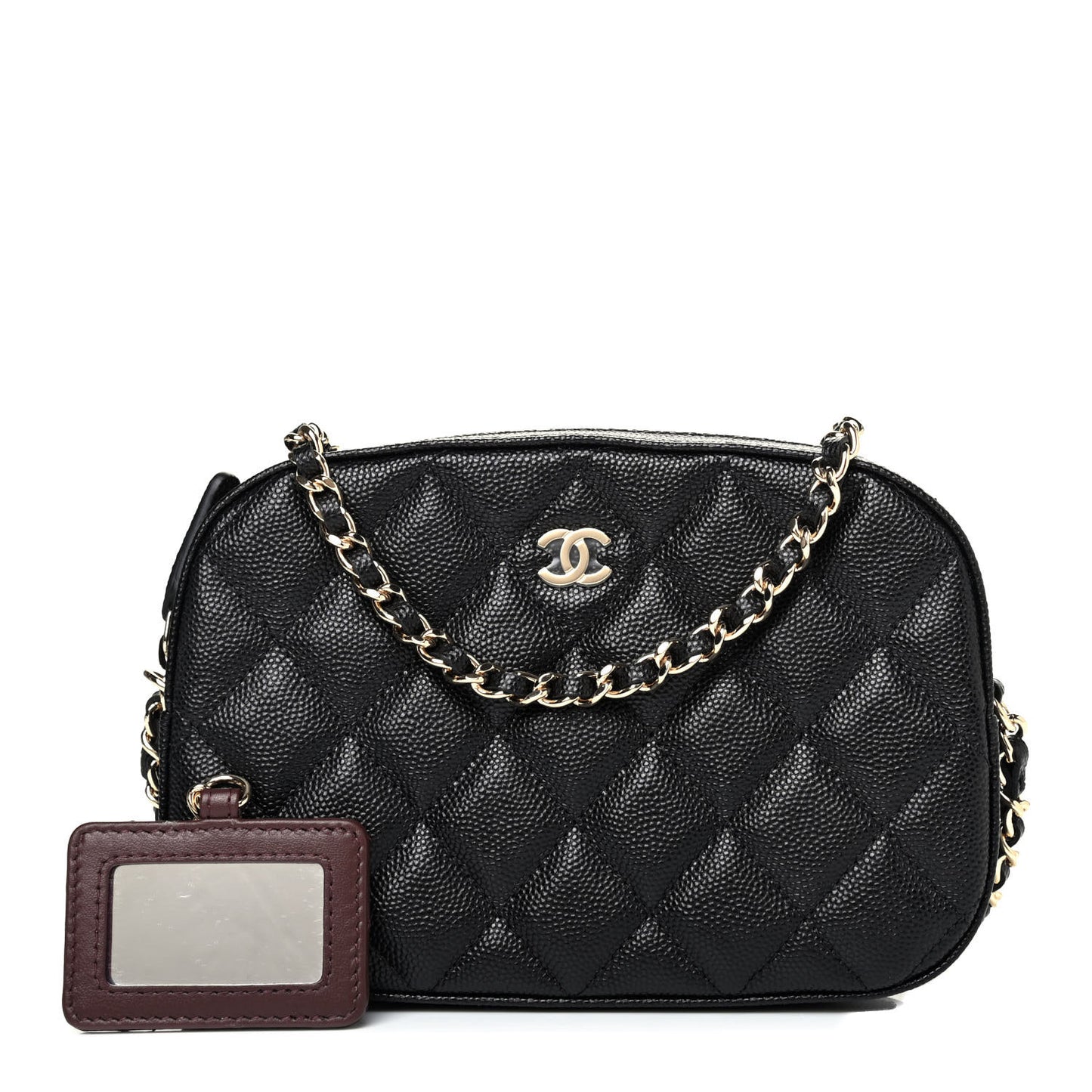 Caviar Quilted Vanity With Chain Black
