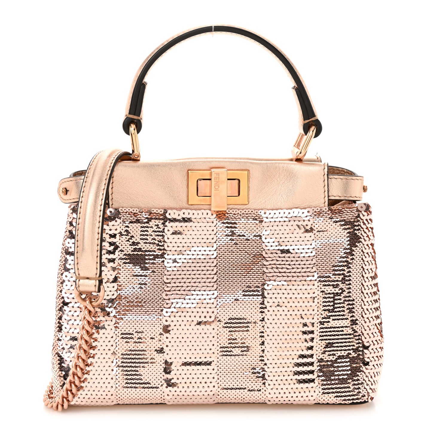 Sequin Metallic Nappa Pequin XS Peekaboo Iconic Satchel Rame