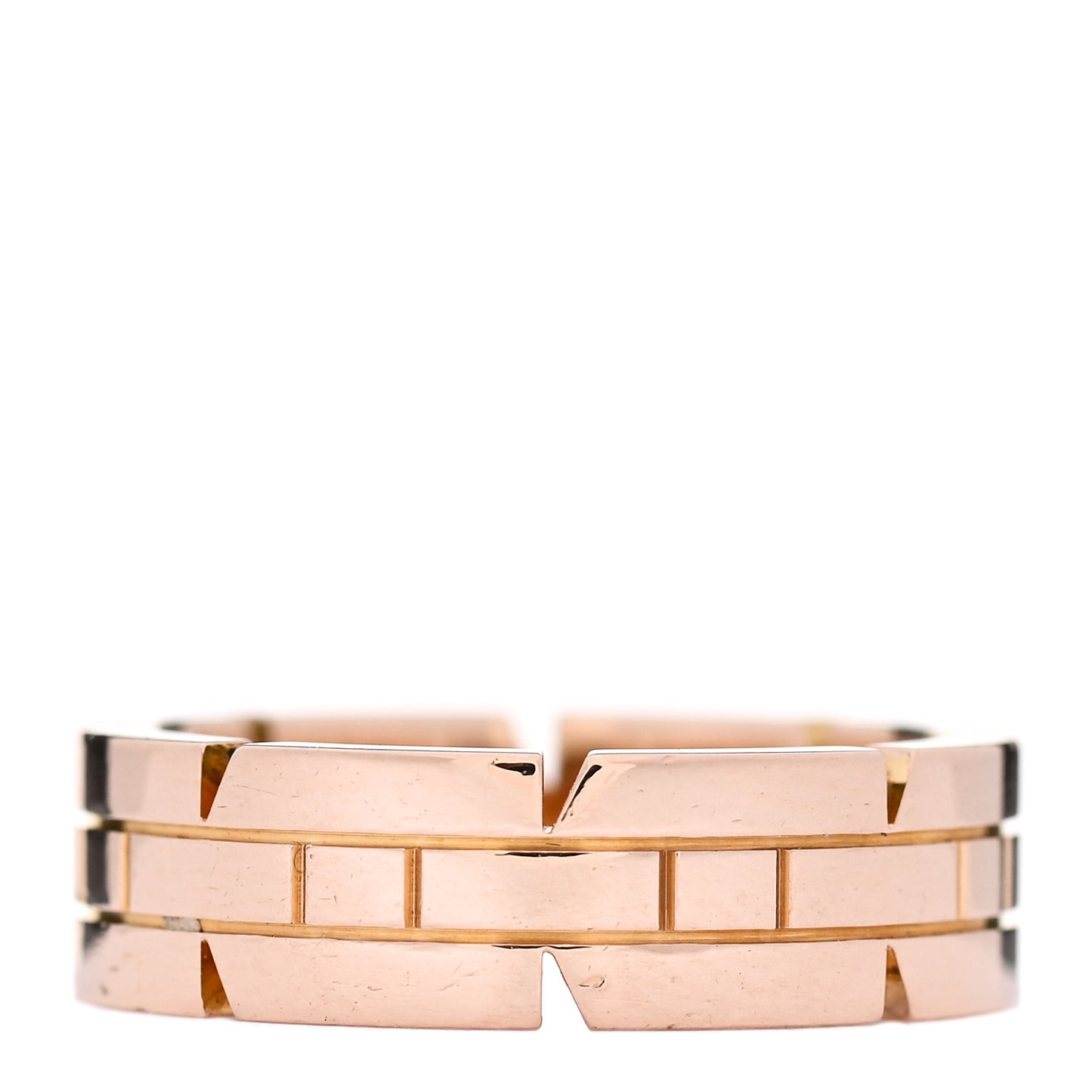 18K Pink Gold Tank Francaise Ring 54 6.75