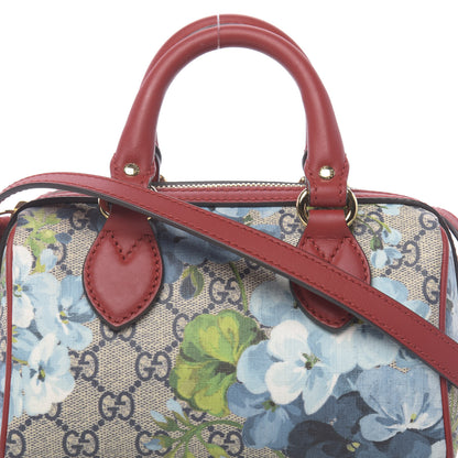 Gucci GG Supreme Monogram Blooms Mini Boston Navy Blue Hibiscus 11 of 12