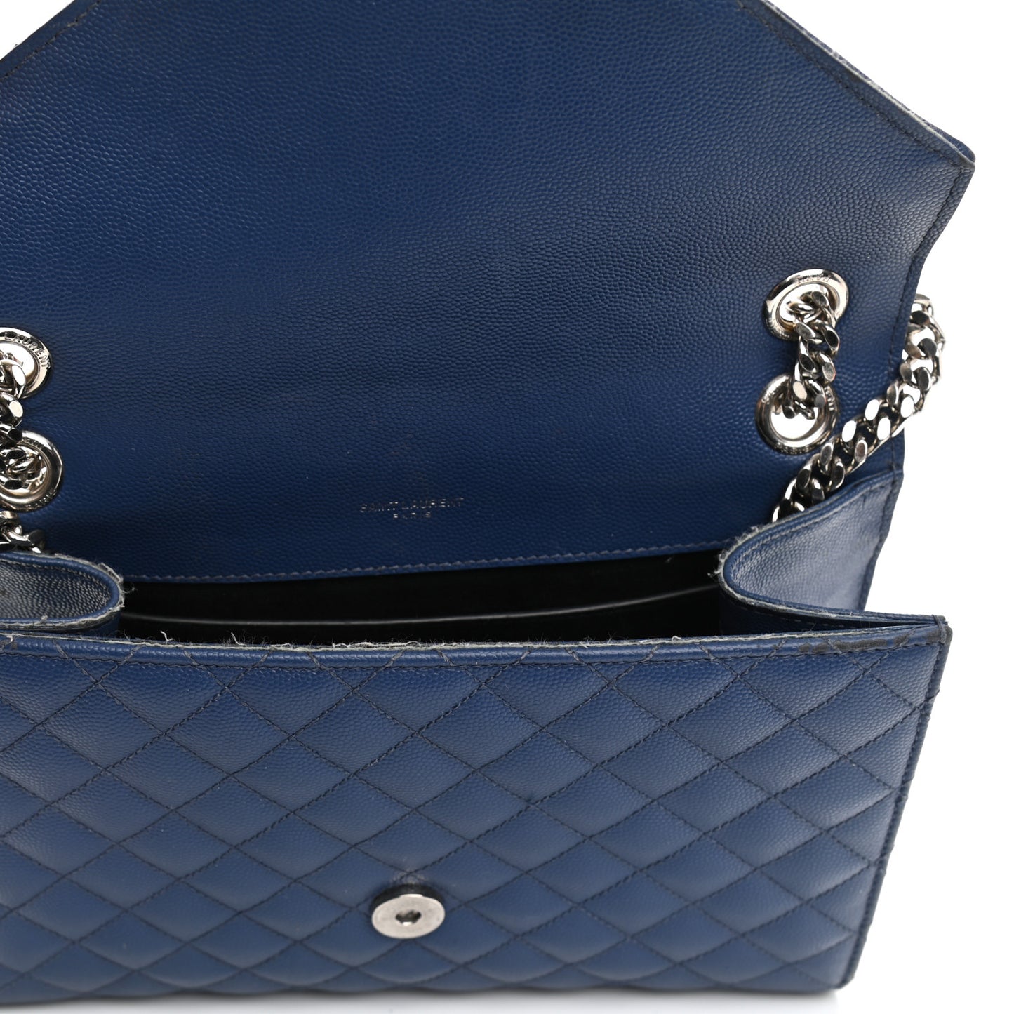 Grain De Poudre Textured Mixed Matelasse Triquilt Medium Monogram Satchel Denim