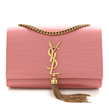 Saint Laurent Satin Small Classic Monogram Kate Tassel Satchel Coral Rose 1 of 10