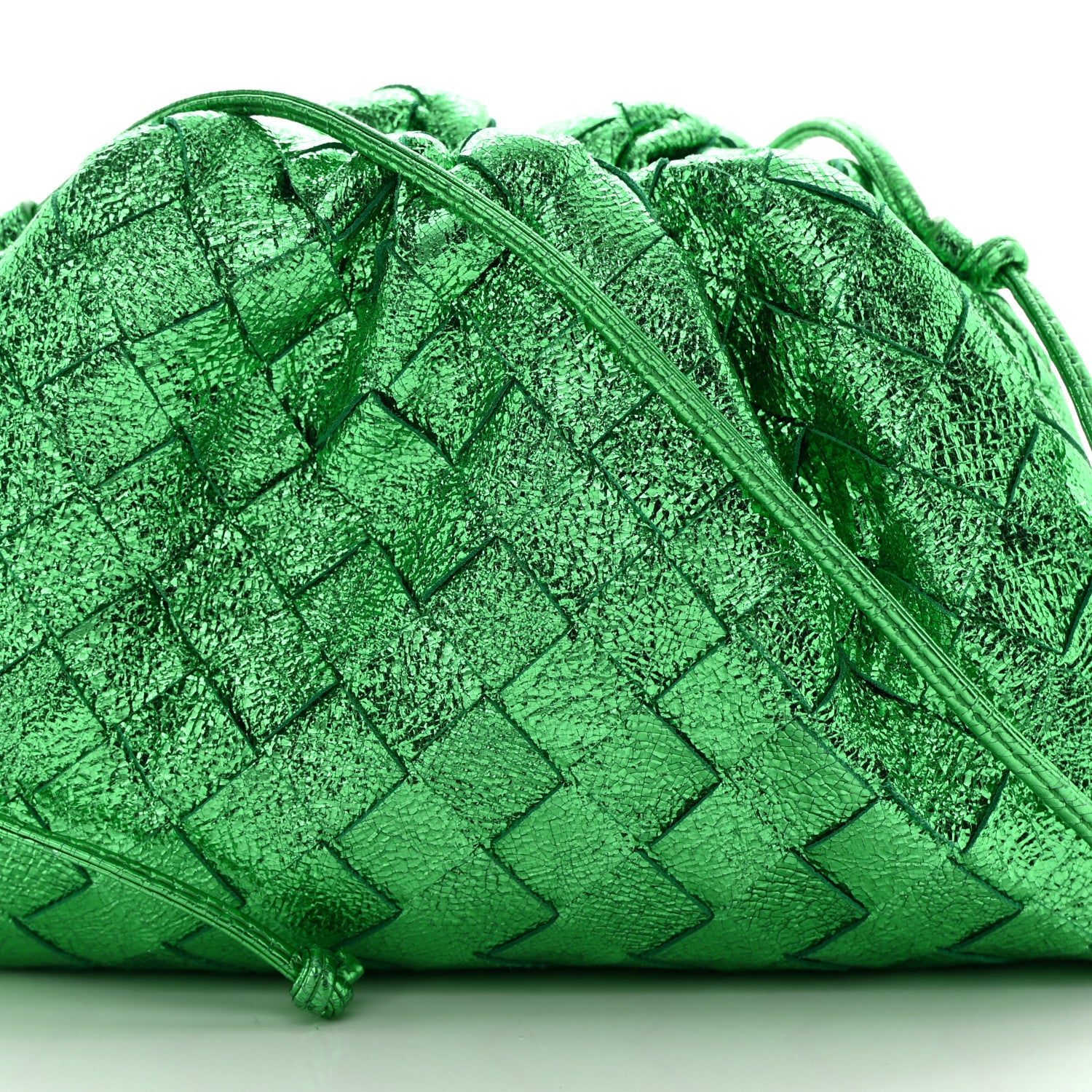 Bottega Veneta Metallic Nappa Intrecciato The Mini Pouch Parakeet 8 of 10