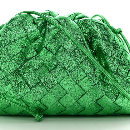 Bottega Veneta Metallic Nappa Intrecciato The Mini Pouch Parakeet 8 of 10