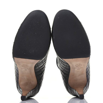 Chanel Calfskin Quilted CC Cap Toe Pumps 41 Black 6 of 20